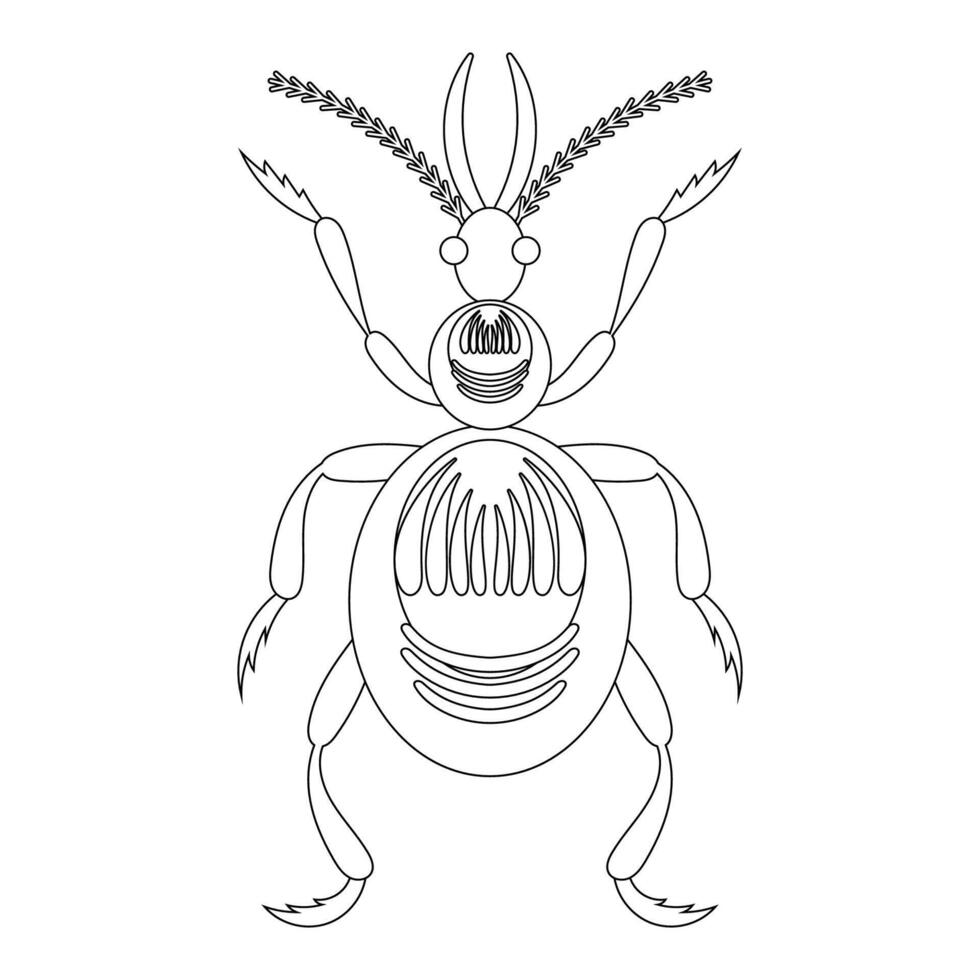 Coloring book of beetle ant with large jaws vector