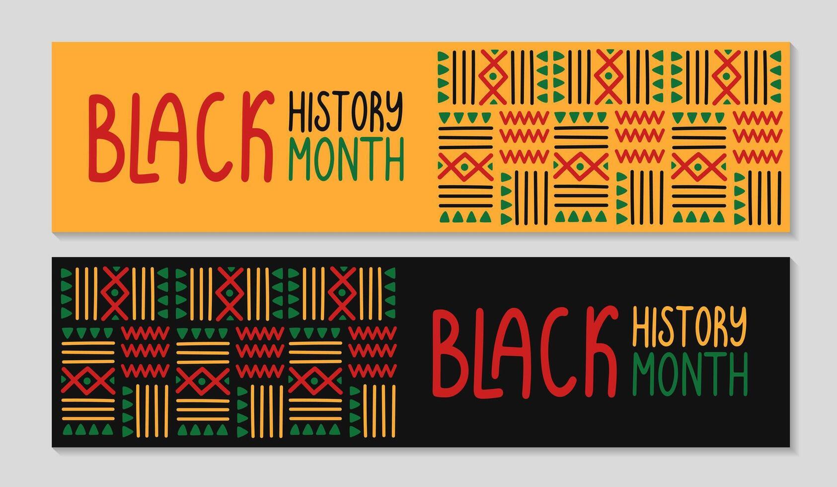 Black history month Billboard set. Horizontal greeting background for web. African-American Independence Day Background. Struggle for freedom. Hand Drawn lettering. flat illustration. vector