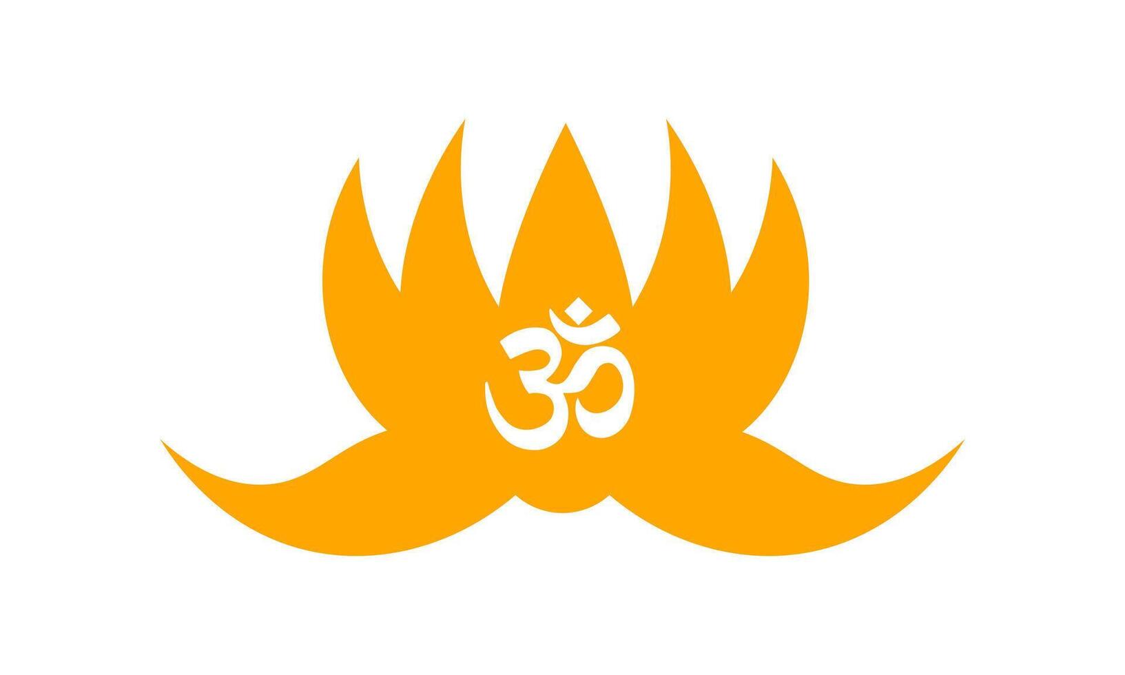 Lotus flower with Symbol of Hinduism. Lotus Blossoms. vector