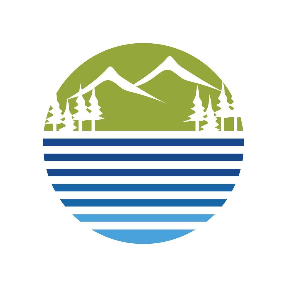 lakeview circle icon logo design template vector