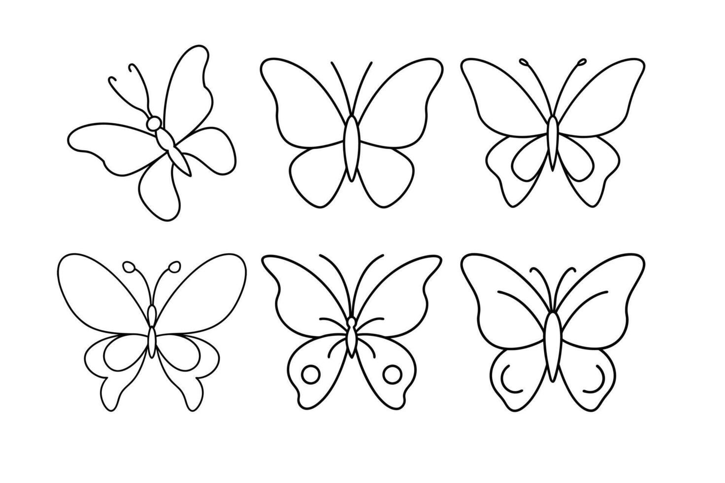 Set of butterfly vectorfile vector