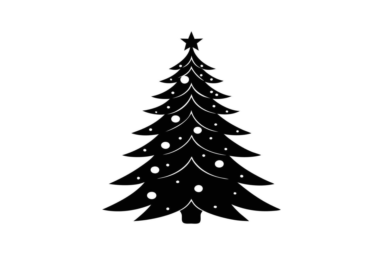 Christmas Tree Silhouette for Holiday Design Art vector
