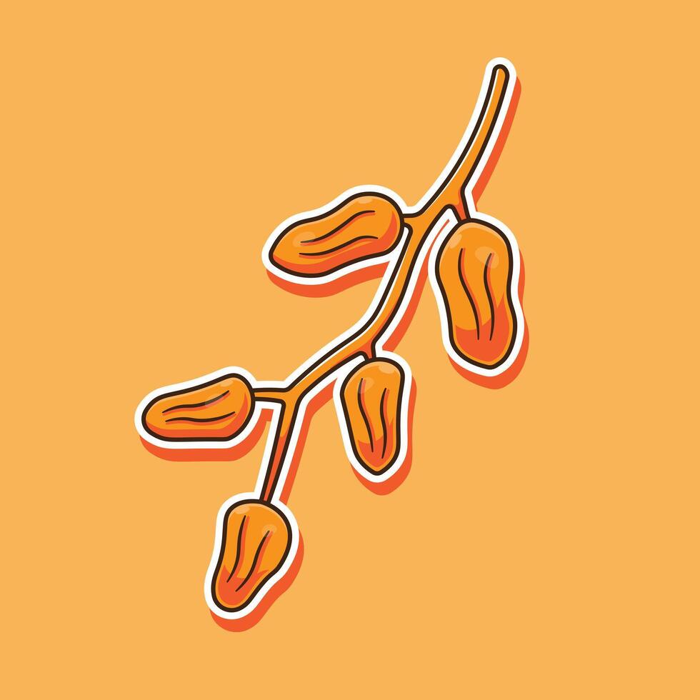 Fresh dried dates fruits illustration celebrate eid mubarak event with flat design concept vector