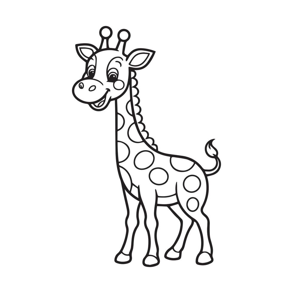 a giraffe is standing in a line coloring page vector