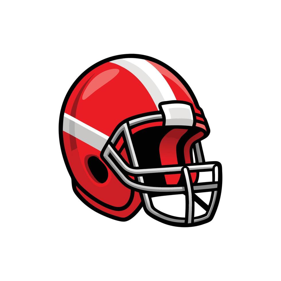 Clean and Modern American Football Helmet Illustration Design on White Background vector