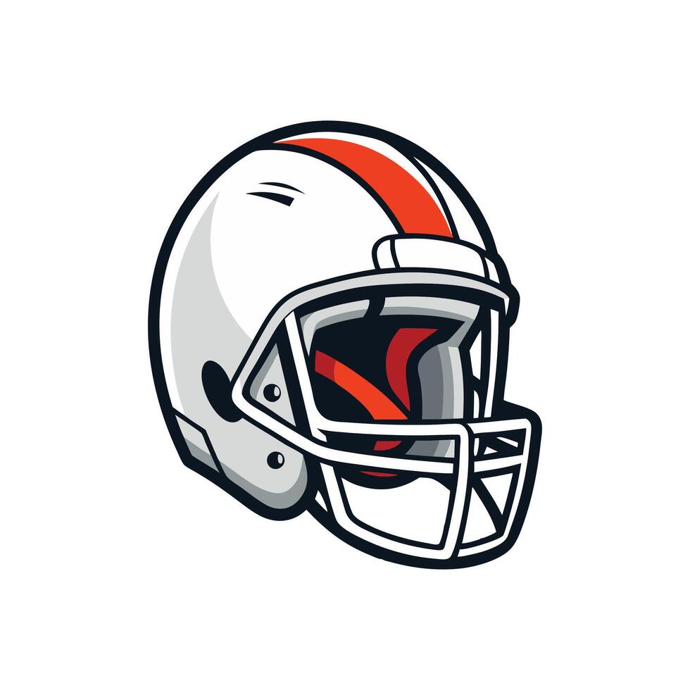 Minimalist American Football Helmet Illustration Design on White Background vector