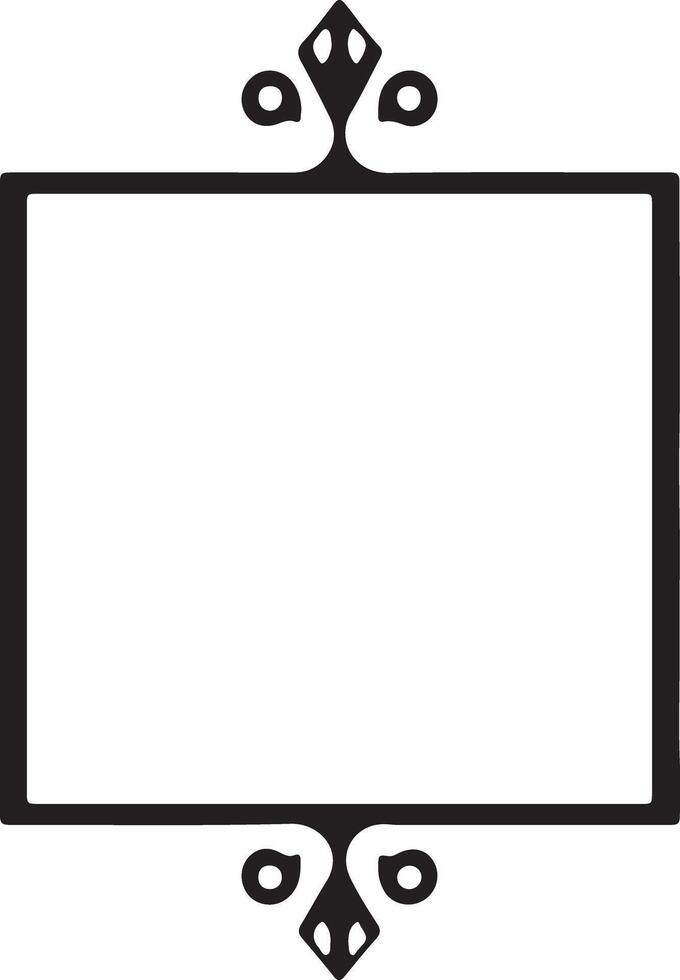 A black and white square frame with a decorative design vector