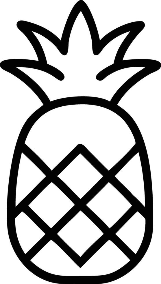 Pineapple line art for coloring page vector