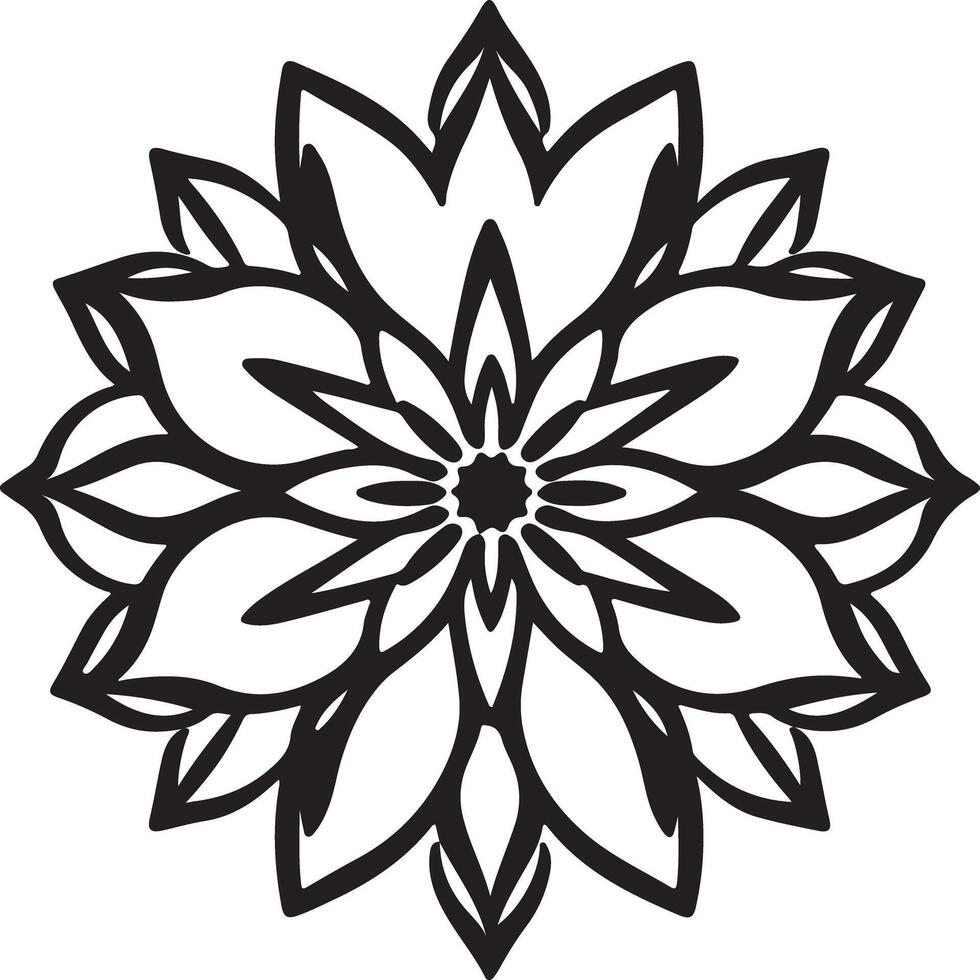 A flower design in black and white vector