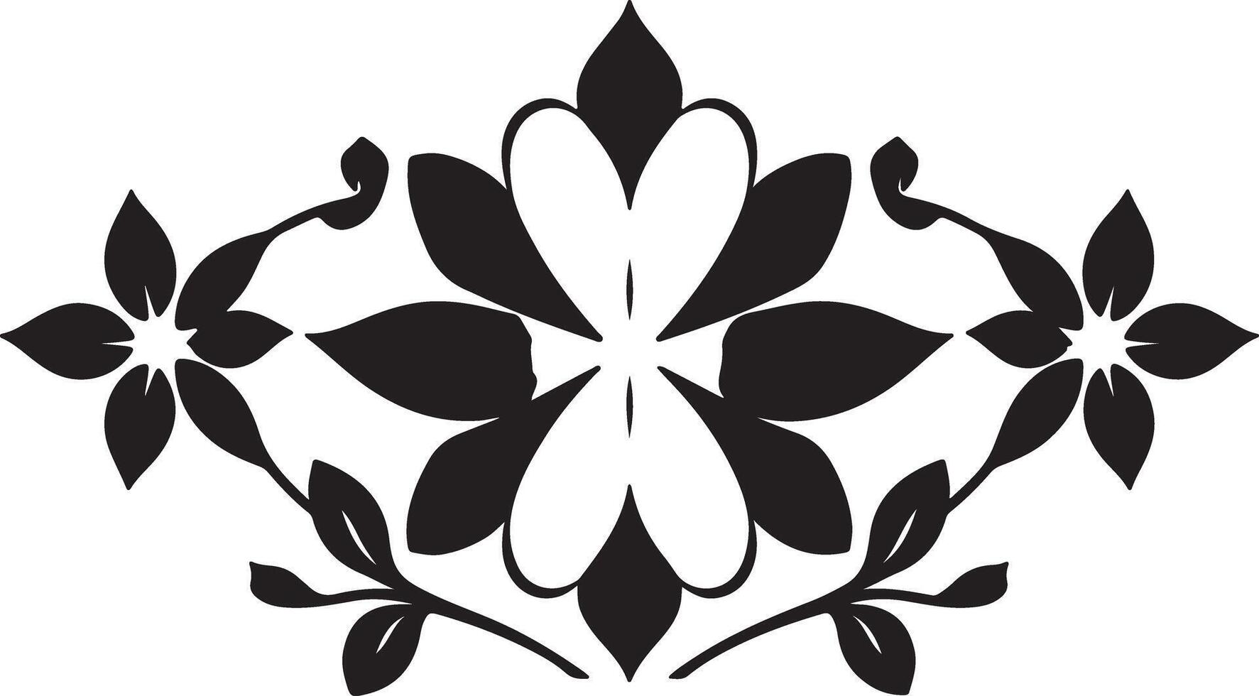 A black and white design with flowers vector