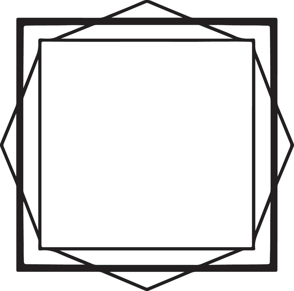 A black and white square frame with a white border vector