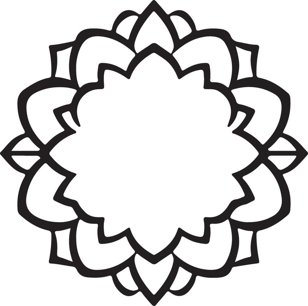 A black and white drawing of a flower vector