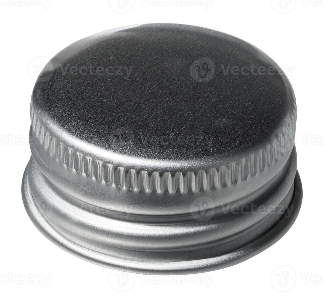 Aluminum bottle cap on isolated background photo