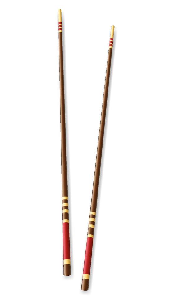 Realistic Food Chopsticks. illustration of Traditional Asian Bamboo Utensils Color Chopstick. illustration vector
