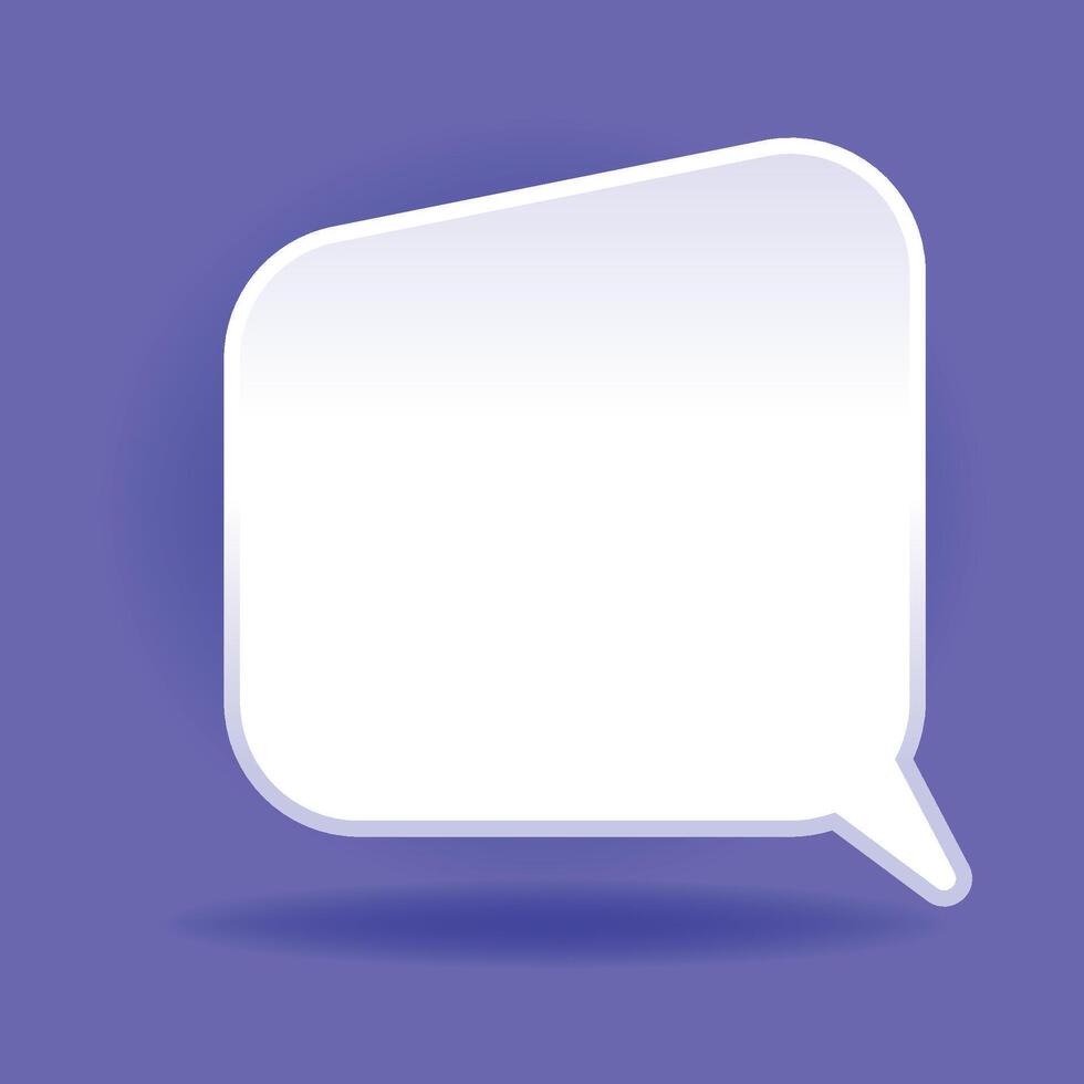 3D speech bubble on blue background vector