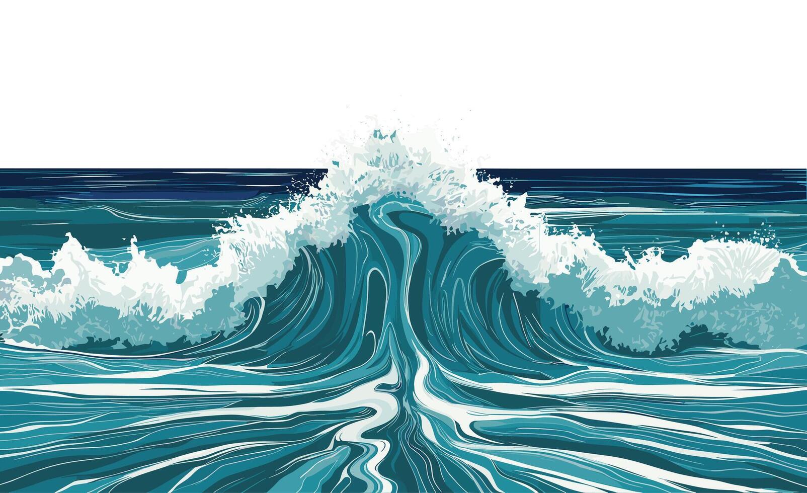 Background with wave crashing on the shore vector