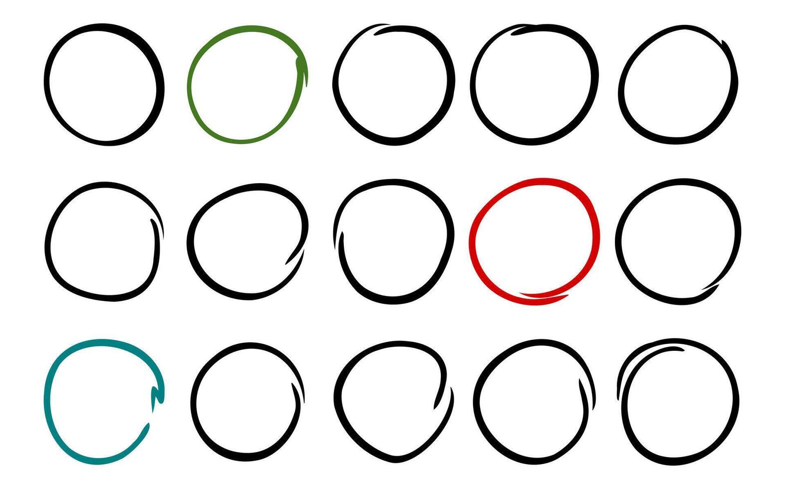 collection of abstract circle illustrations on a white background vector