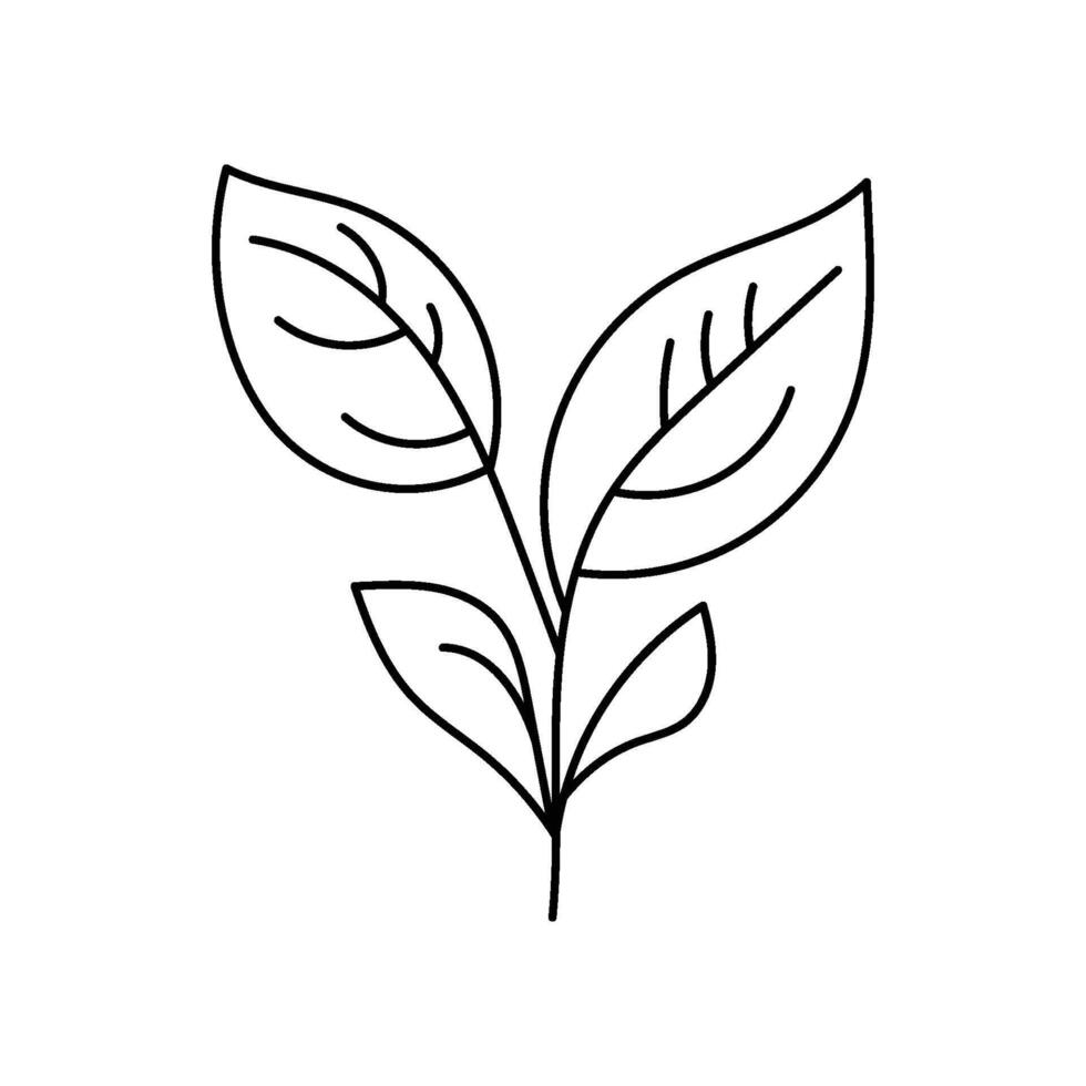 Leaf outline icon logo design template isolated vector