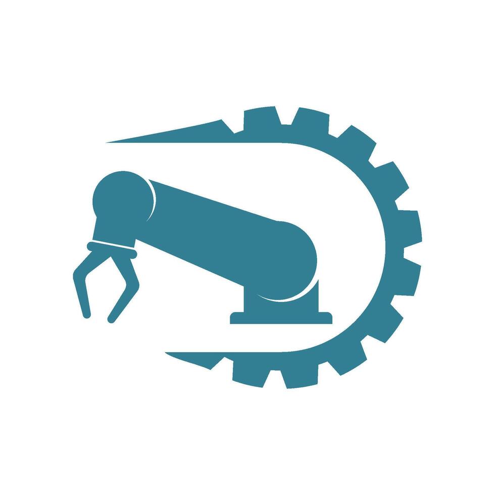Robotic arm factory isolated for industrial illustration. vector
