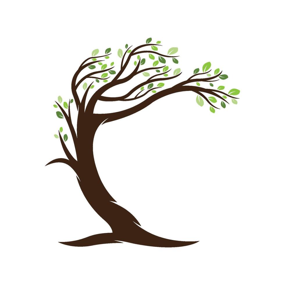Tree leaf logo template flat design vector