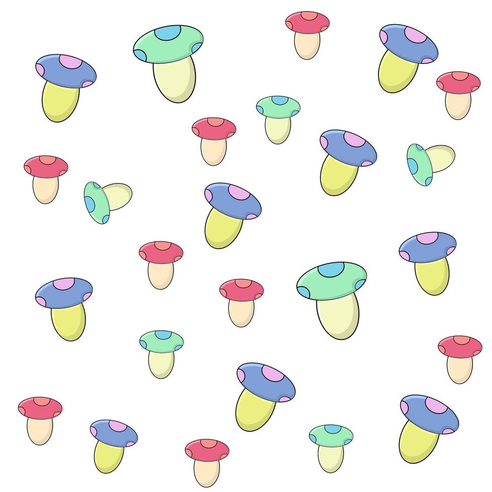 illustration design seamless pattern cartoon mushroom vector