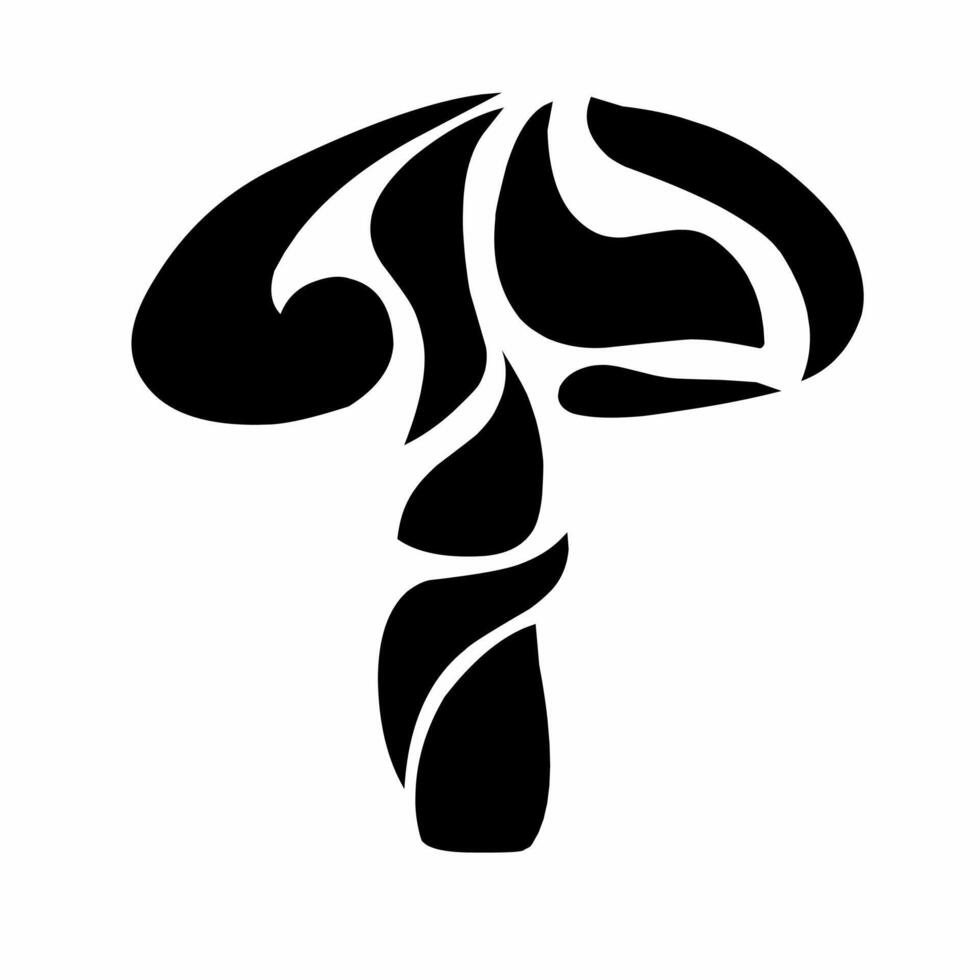 Tribal art design tattoo abstract mushrooms vector