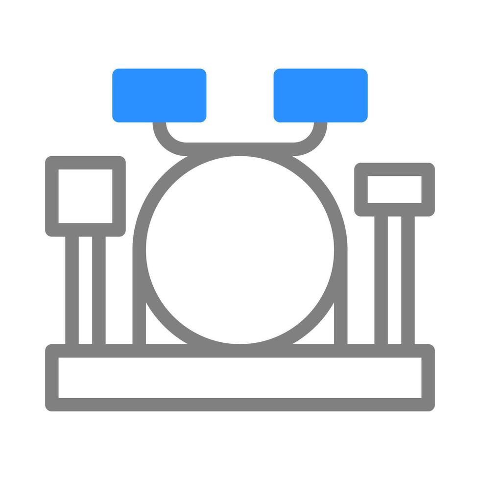 Drum set icon. Musical instrument graphic. Concept of music, rhythm, and percussion. vector
