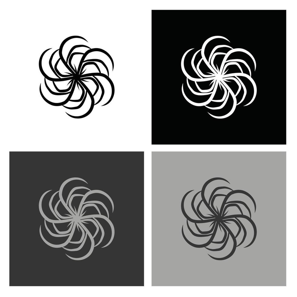 Minimalist Black and White Radial Icon, Modern Design for Logos, Websites, and Professional Branding in a Sleek, Monochrome Style vector