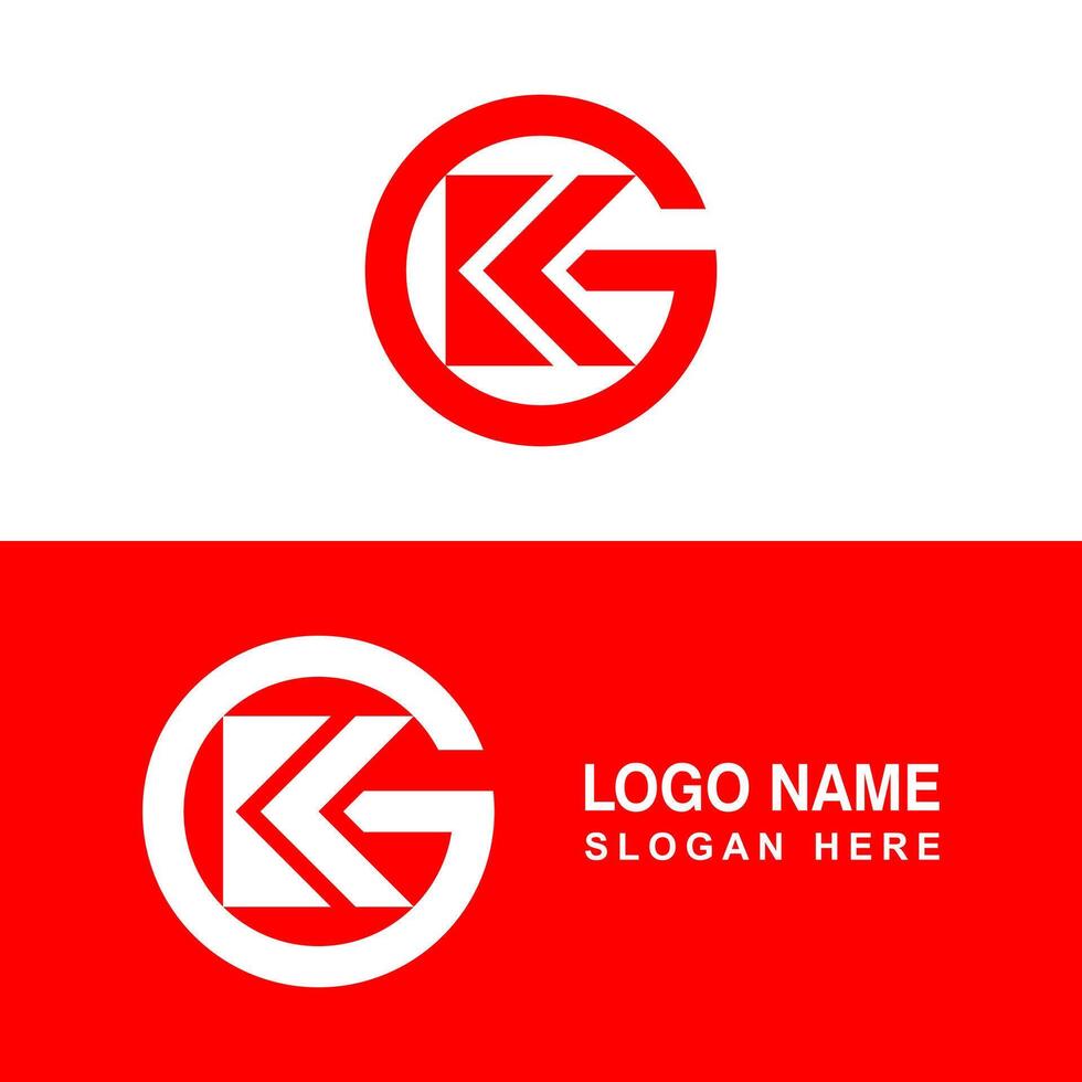 GK or KG letter logo. vector