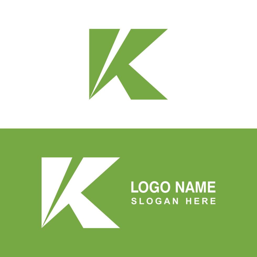 K logo with simple shape. vector