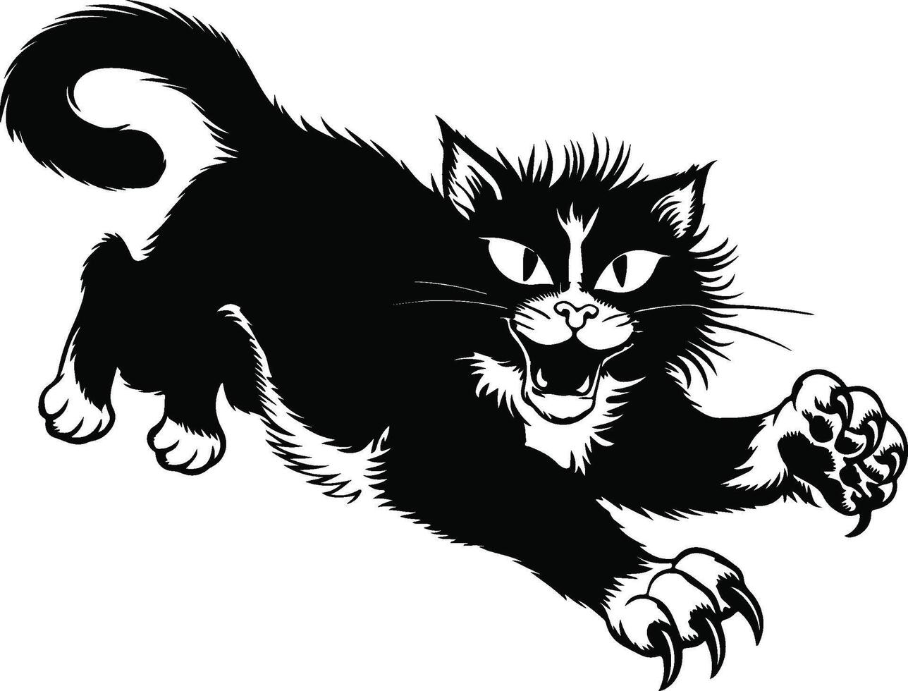 Cat Silhouette Illustration Art Design vector