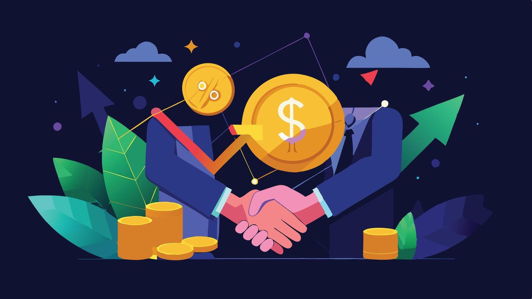 Partnership and Business Deal Illustration Background for Professional Projects vector
