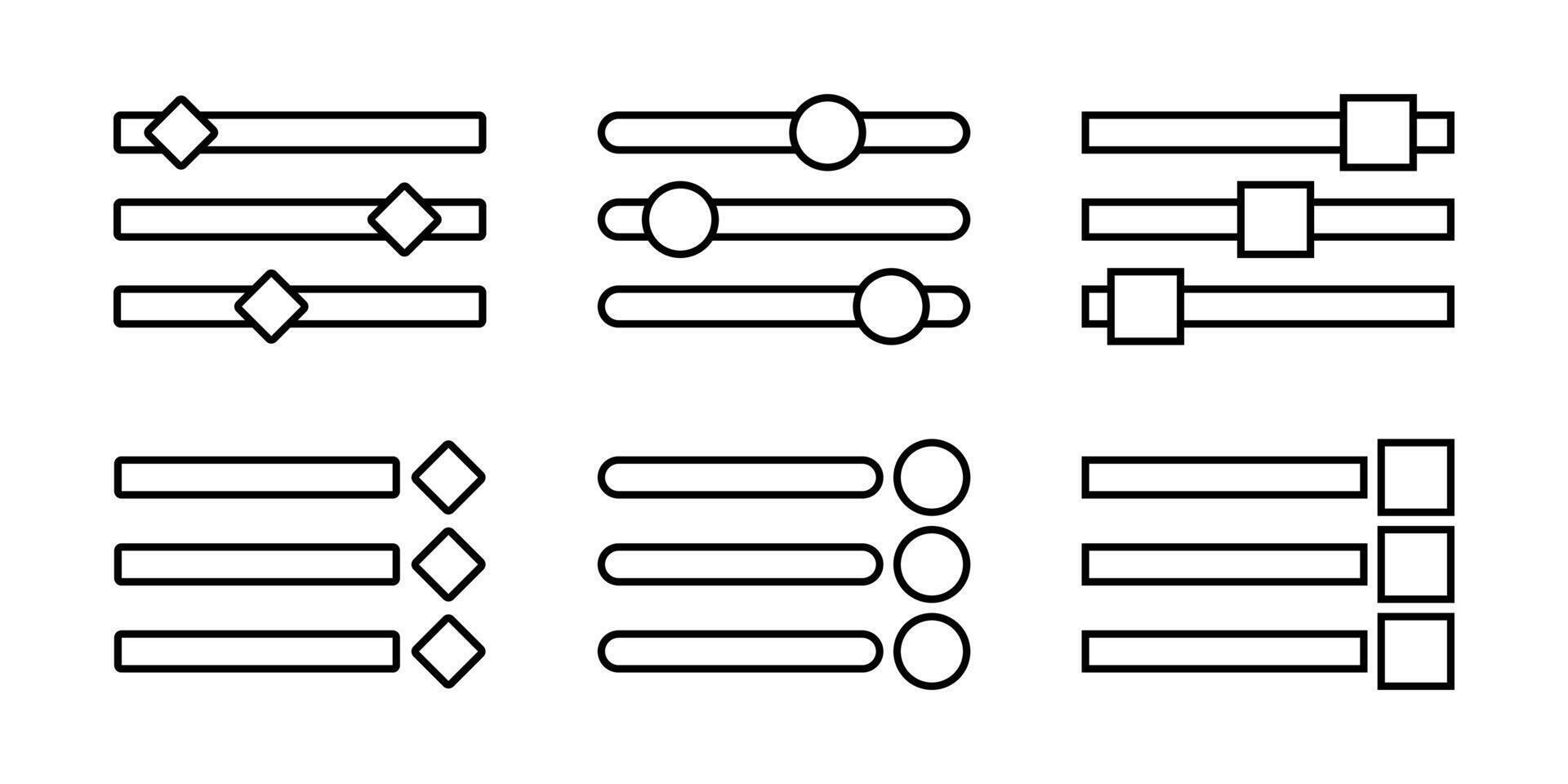 Collection of menu or page icons. Line design for apps, social media and web. vector