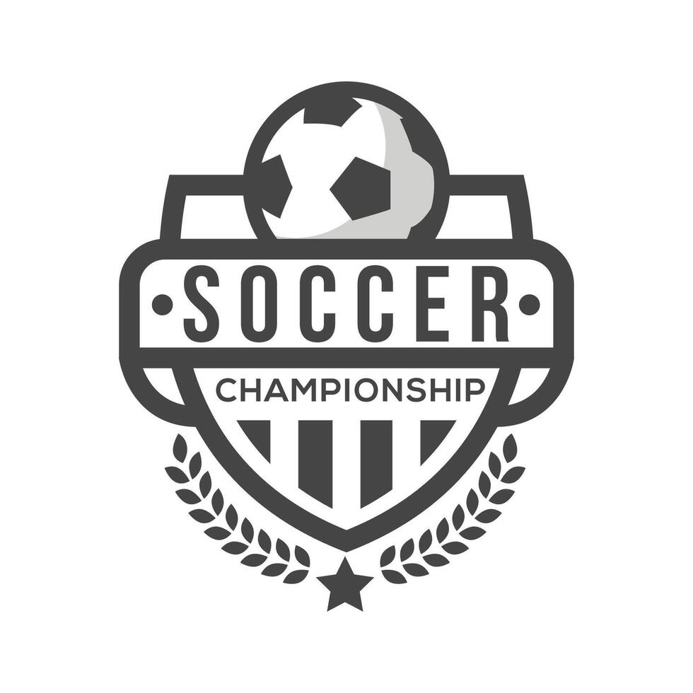 Soccer Logo Sport Design Template with Football Emblem and Badge. vector