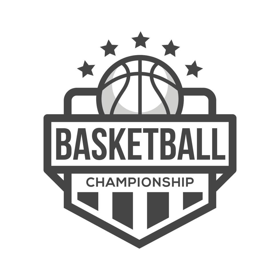 Basketball Tournament Logo Design and Team Emblem Template. vector