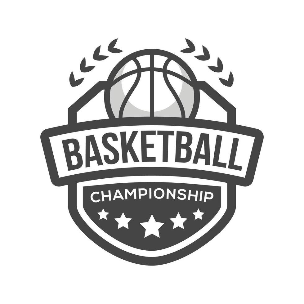 Basketball Team Badge Emblem and Logo Design Template. vector