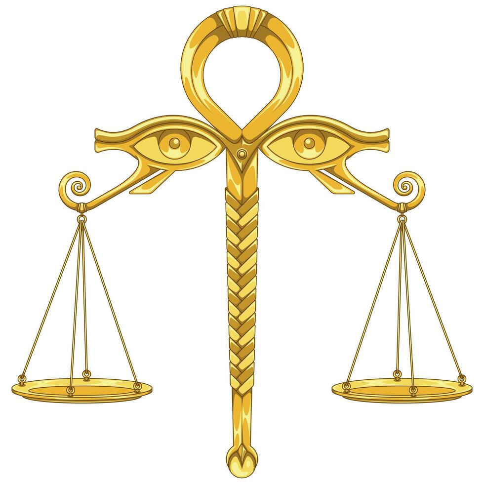Egyptian Scales of the Judgement of Osiris, Egyptian Scales with Eyes of Horus vector
