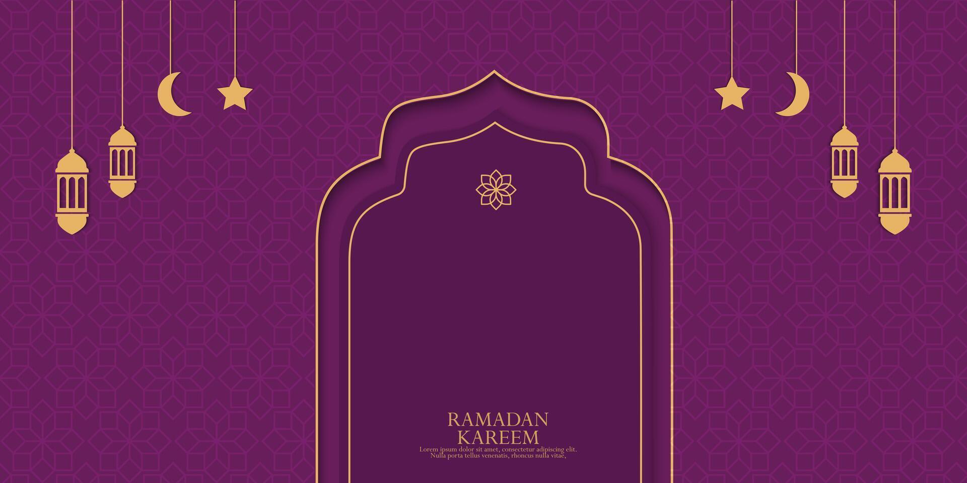 ramadan kareem greeting card with arabic arabic calligraphy design vector