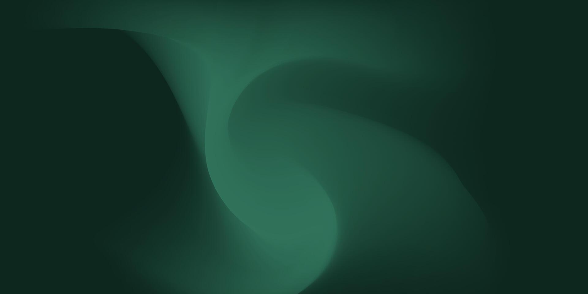 a dark green background with a wave and gradient color vector