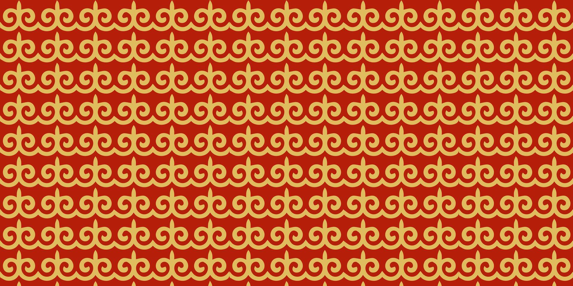 a red and yellow pattern with a spiral design for chinese new year vector