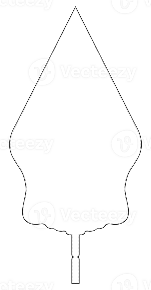 'Gunungan Wayang' Silhouette, a 'gunungan' is a triangular or conical figure that appears at the beginning and end of a wayang performance, Javanese Shadow Puppet. Javanese Culture Icon Symbol. BW png