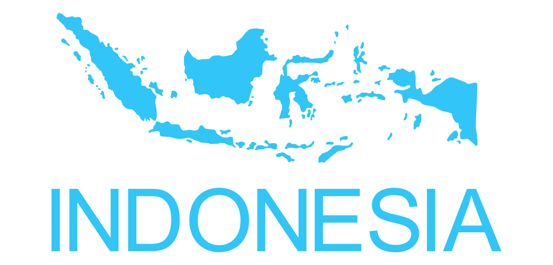 Indonesian Map in Blue Color, Map of Indonesia, can use for App, Art Illustration, Website, Pictogram, Infographic or Graphic Design Element. In Blue Color png