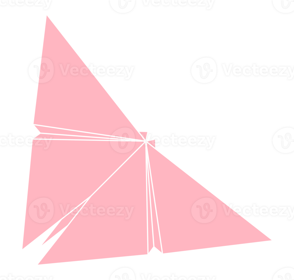 Pink Butterfly Shape Inspired by Origami Form, can use for Logo, Pictogram, Animal Figure, Website, Apps, Valentine's Day Event poster, Wedding, or Graphic Design Element, in pink color png
