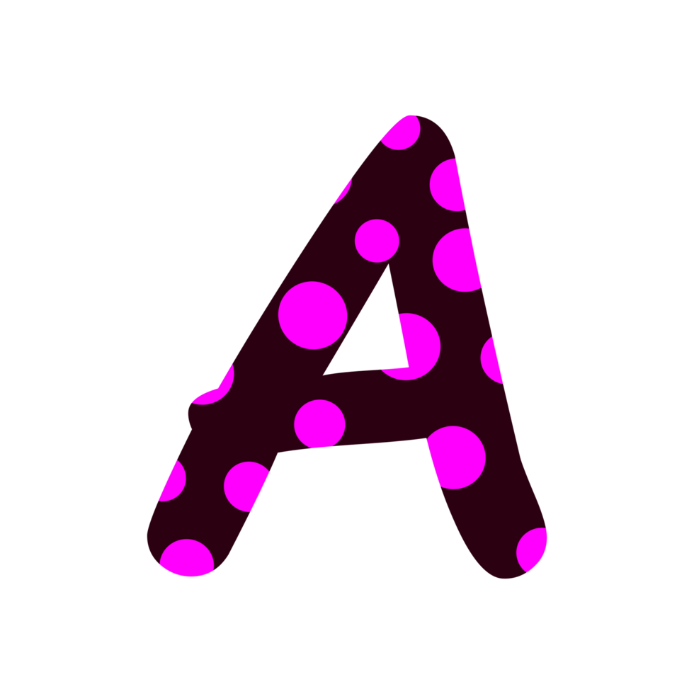 letter a polkadot png