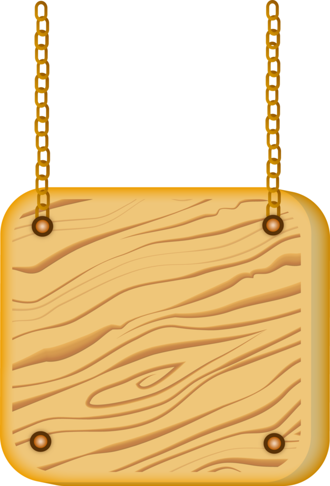 Brown Wooden Sign for Hanging png