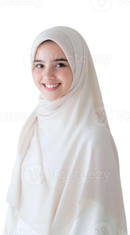 Modern and elegant Muslim woman posing on a transparent background png