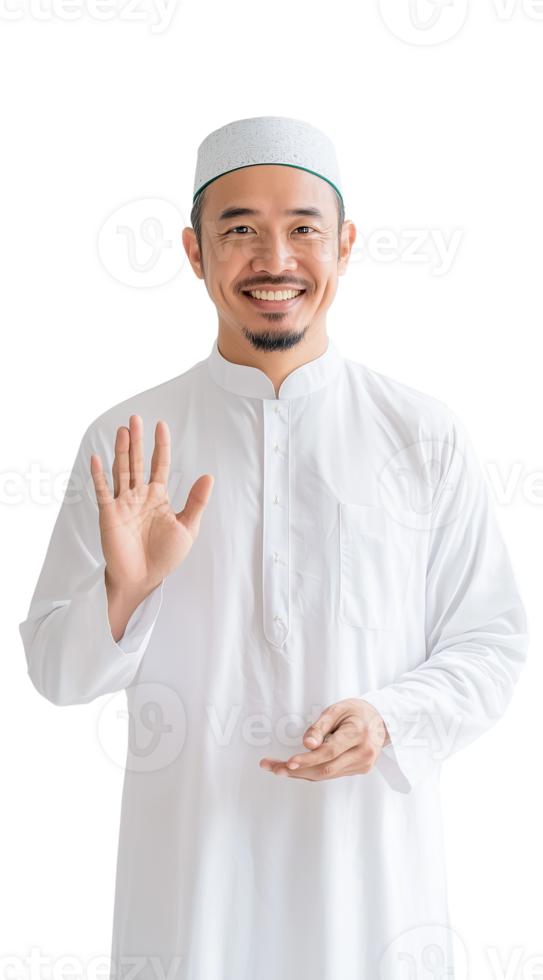 Professional and cultural portrait of an inviting Muslim man png