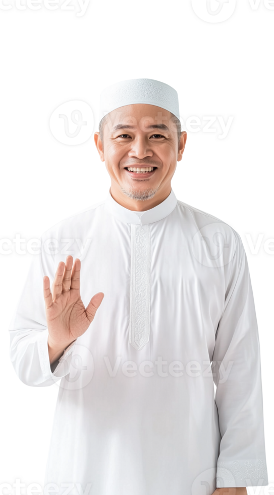 Modern and inviting portrait of a Muslim man in traditional attire png