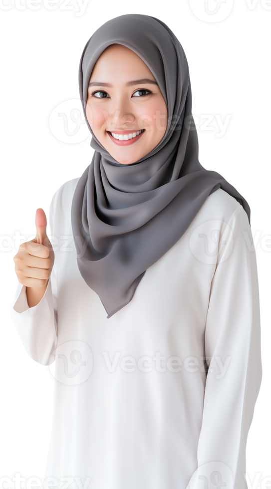 Uplifting and clean portrait of a Muslimah in a modern hijab png