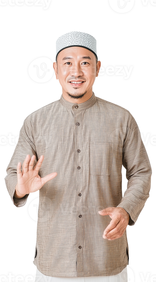 Clean and professional portrait of a smiling Muslim man png